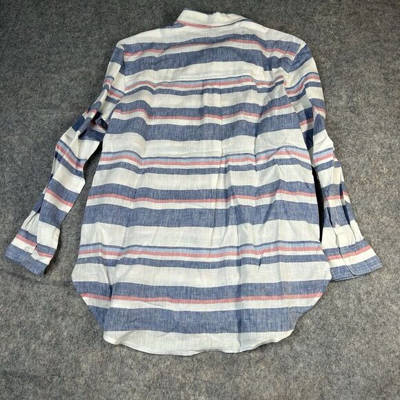 Joules Tunic Top Womens 8 Jeanne Striped Button Down Linen Lightweight Shirt - Picture 6 of 8